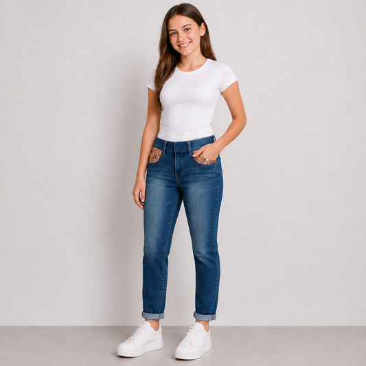 PANTALON CON DETALLE DE LENTEJUELA