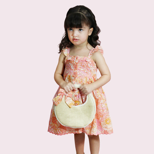 VESTIDO FLORAL CON BOLSO