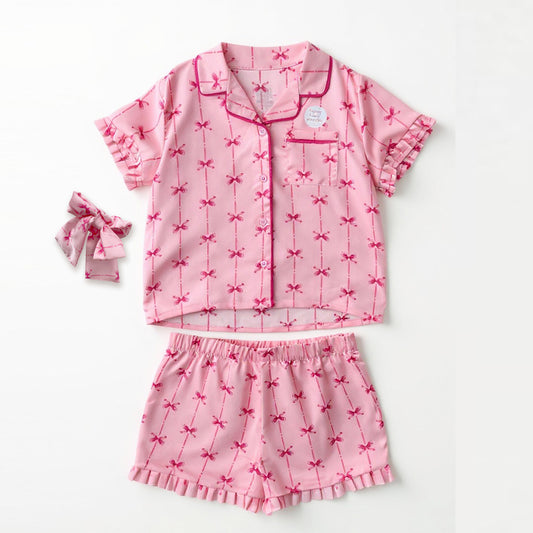 PIJAMA SATIN MOÑOS 3 PIEZAS