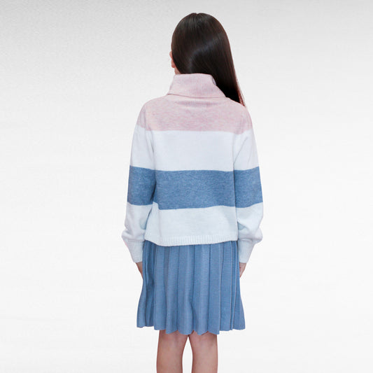 CONJUNTO FALDA TEJIDA Y SWEATER LINEAS