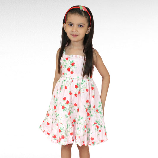 VESTIDO STRAWBERRY CON DIADEMA