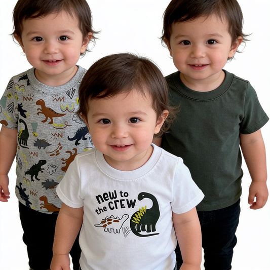 PLAYERA 3PZAS DINOS