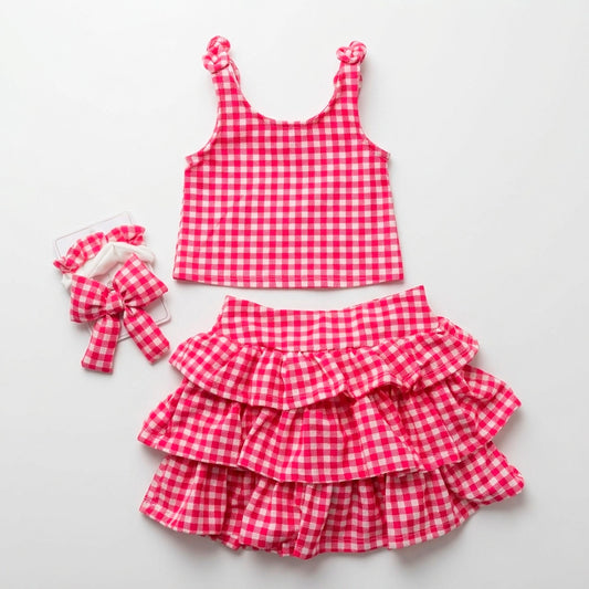CONJUNTO NIÑA CUADROS 3 PIEZAS