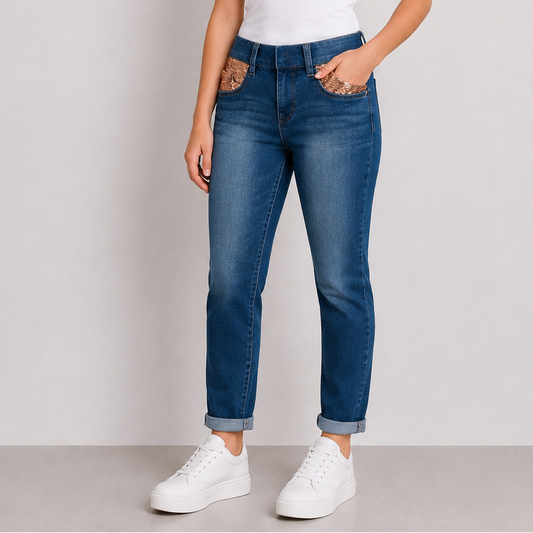 PANTALON  CON DETALLE DE LENTEJUELA