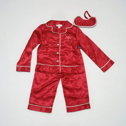 PIJAMA  SATIN CORAZONES 3 PZAS