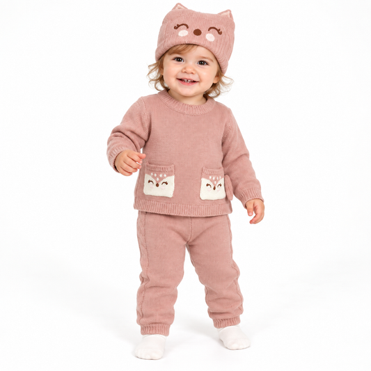 CONJUNTO TEJIDO CON GORRO OSITO