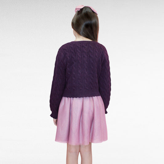 CONJUNTO TEJIDO FALDA TUTU Y MOÑO