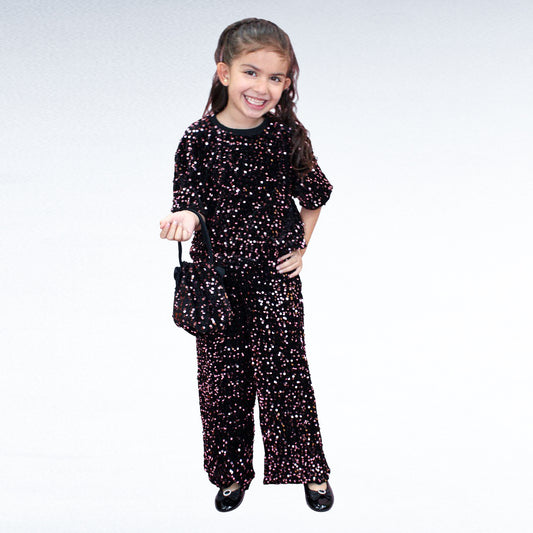 CONJUNTO LENTEJUELA  CON BOLSO