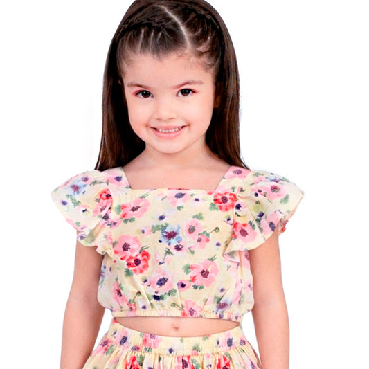 BLUSA MANGA VOLADA CON FLORES GAP