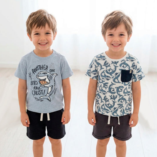 CONJUNTO  NIÑO 4PZAS TIBURONES