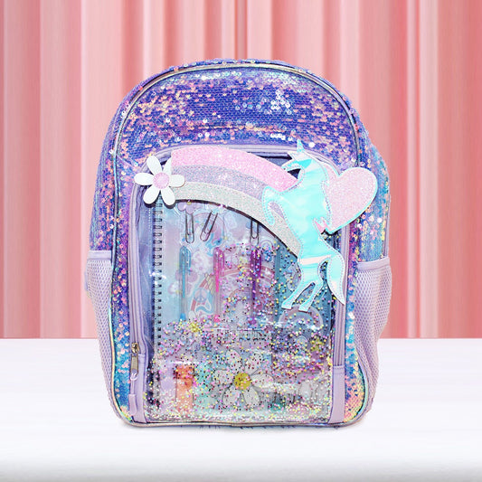 MOCHILA UNICORNIO ARCOIRIS ACCESORIOS INCLUIDOS